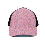 Cute Candy Pattern Print Black Mesh Trucker Cap