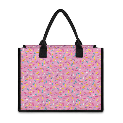 Cute Candy Pattern Print Canvas Tote Bag