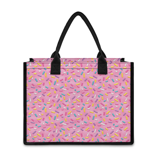 Cute Candy Pattern Print Canvas Tote Bag