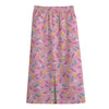 Cute Candy Pattern Print Cotton Front Slit Maxi Skirt