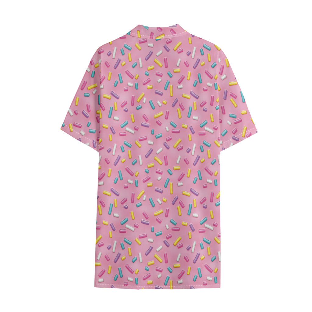 Cute Candy Pattern Print Cotton Hawaiian Shirt