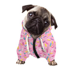 Cute Candy Pattern Print Dog Zip Up Hoodie