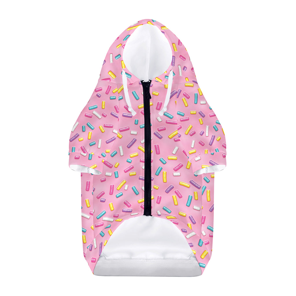 Cute Candy Pattern Print Dog Zip Up Hoodie