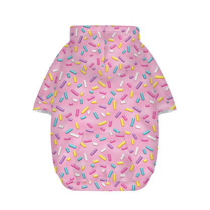 Cute Candy Pattern Print Dog Zip Up Hoodie