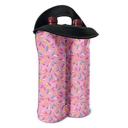 Cute Candy Pattern Print Double Neoprene Wine Tote