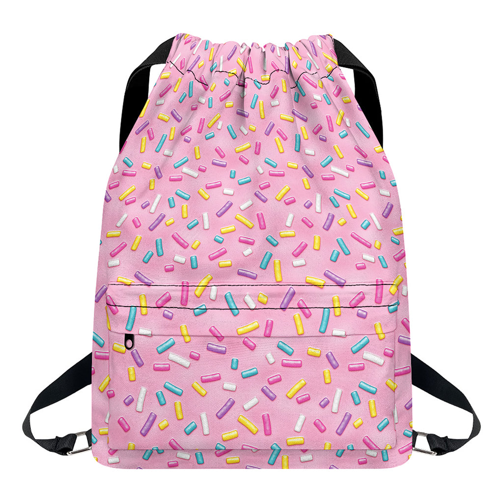 Cute Candy Pattern Print Drawstring Backpack