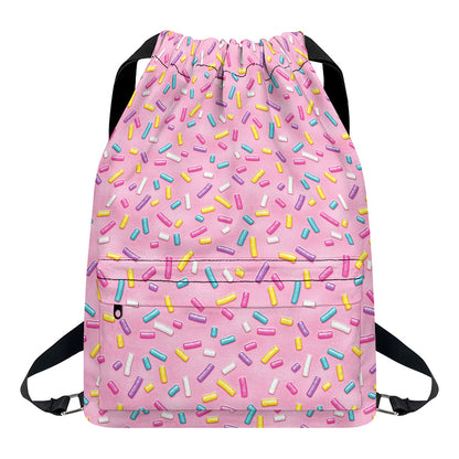 Cute Candy Pattern Print Drawstring Backpack