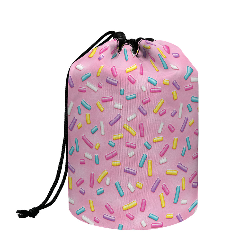 Cute Candy Pattern Print Drawstring Makeup Bag