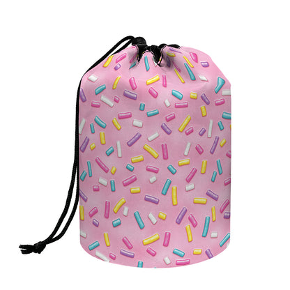 Cute Candy Pattern Print Drawstring Makeup Bag