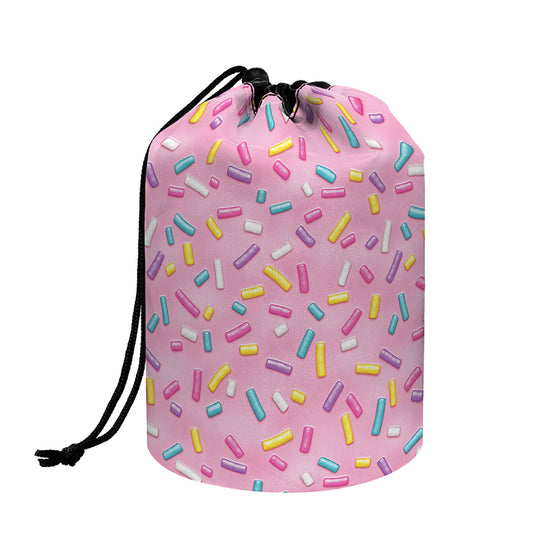 Cute Candy Pattern Print Drawstring Makeup Bag