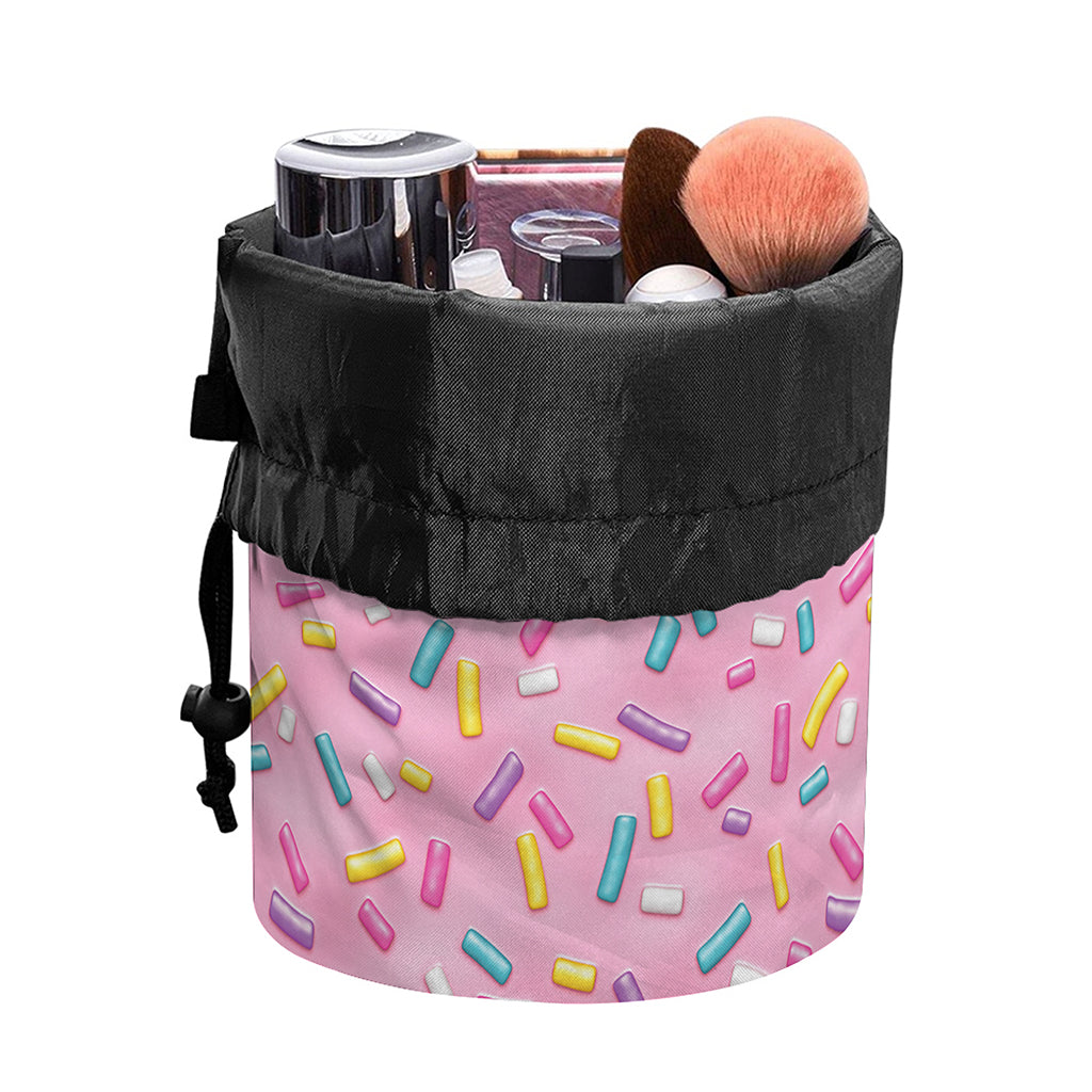 Cute Candy Pattern Print Drawstring Makeup Bag