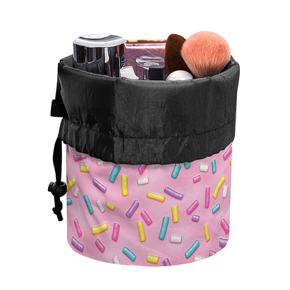 Cute Candy Pattern Print Drawstring Makeup Bag