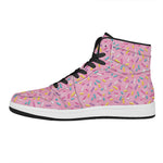 Cute Candy Pattern Print High Top Leather Sneakers