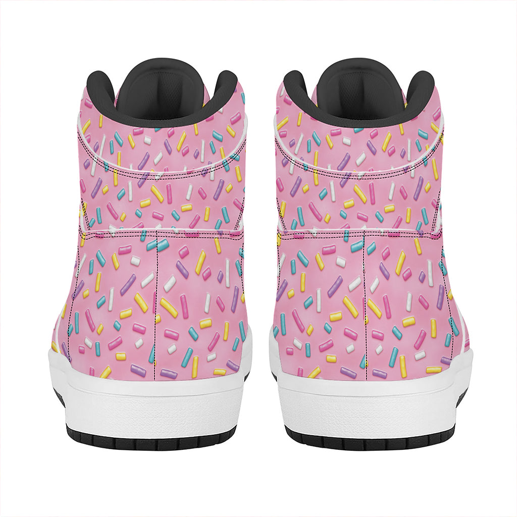 Cute Candy Pattern Print High Top Leather Sneakers