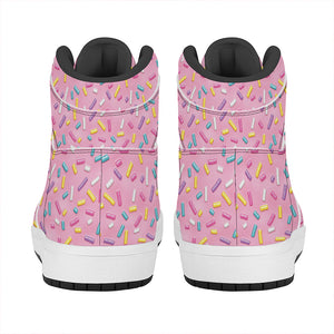 Cute Candy Pattern Print High Top Leather Sneakers