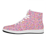 Cute Candy Pattern Print High Top Leather Sneakers