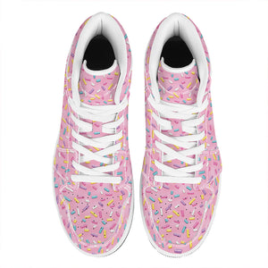 Cute Candy Pattern Print High Top Leather Sneakers