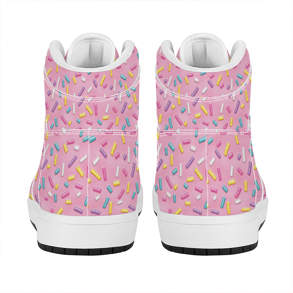 Cute Candy Pattern Print High Top Leather Sneakers