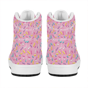 Cute Candy Pattern Print High Top Leather Sneakers