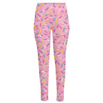 Cute Candy Pattern Print High-Waisted Pocket Leggings