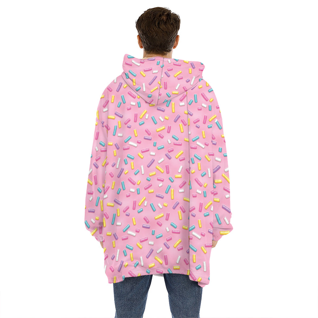 Cute Candy Pattern Print Hoodie Blanket