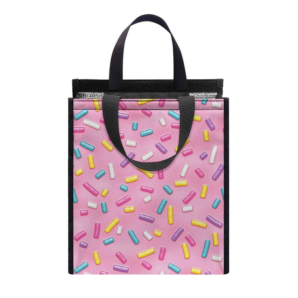 Cute Candy Pattern Print Insulated Lunch Tote