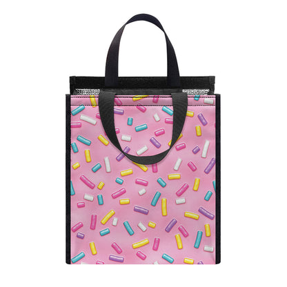 Cute Candy Pattern Print Insulated Lunch Tote