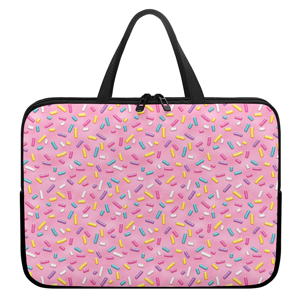 Cute Candy Pattern Print Laptop Sleeve With Handle