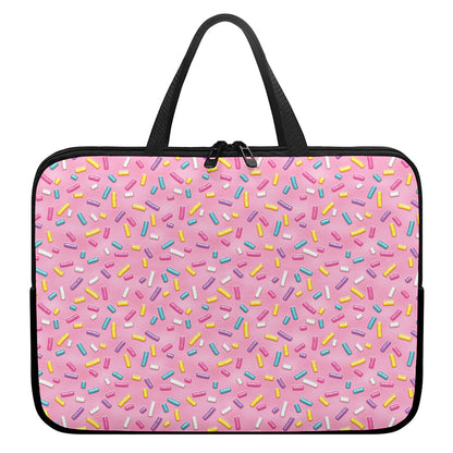 Cute Candy Pattern Print Laptop Sleeve With Handle