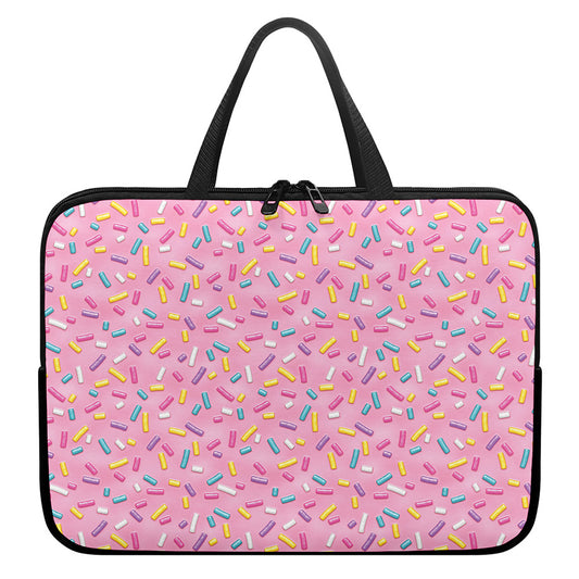 Cute Candy Pattern Print Laptop Sleeve With Handle