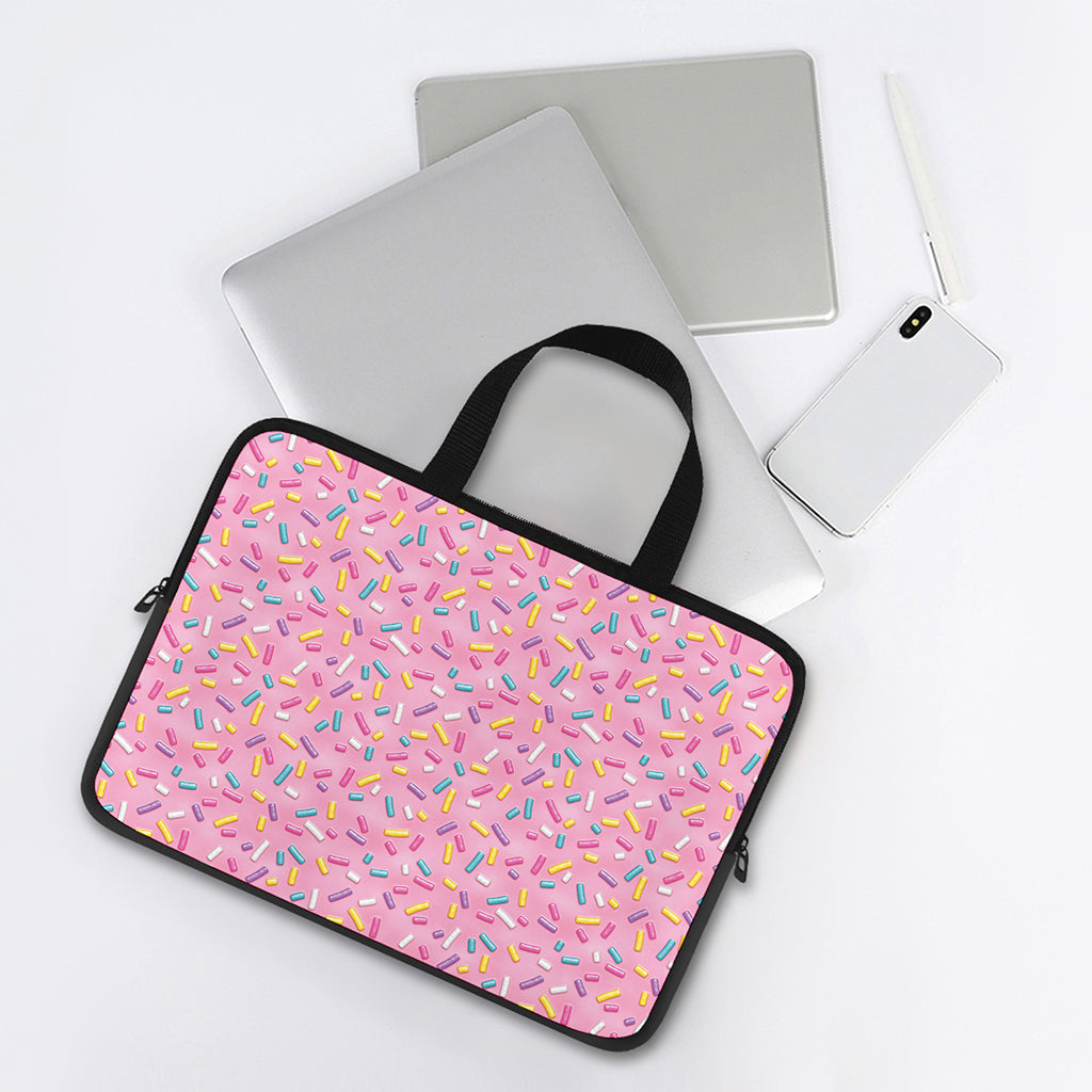 Cute Candy Pattern Print Laptop Sleeve With Handle