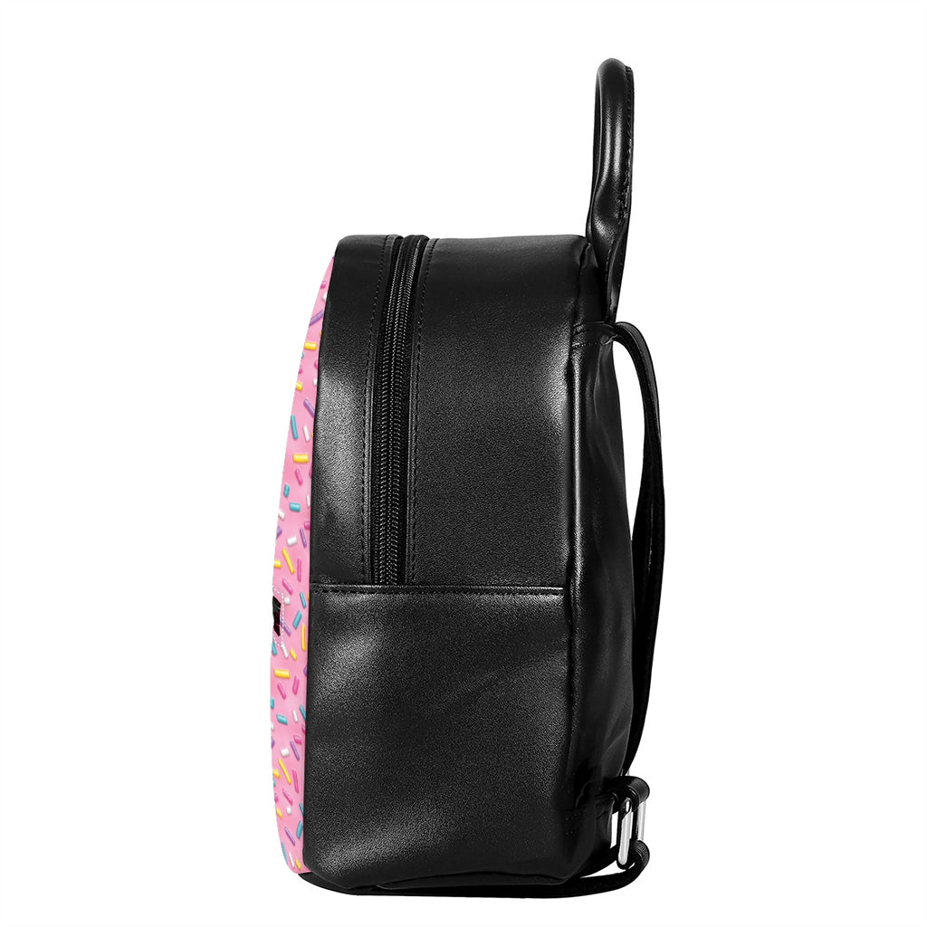 Cute Candy Pattern Print Leather Backpack