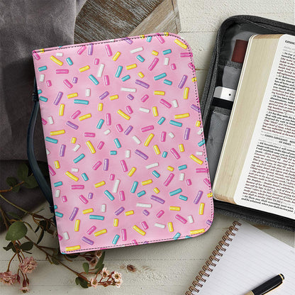 Cute Candy Pattern Print Leather Bible Cover