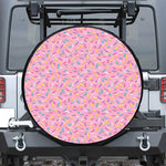 Cute Candy Pattern Print Leather Spare Tire Cover