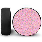 Cute Candy Pattern Print Leather Spare Tire Cover