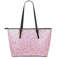 Cute Candy Pattern Print Leather Tote Bag With Zipper