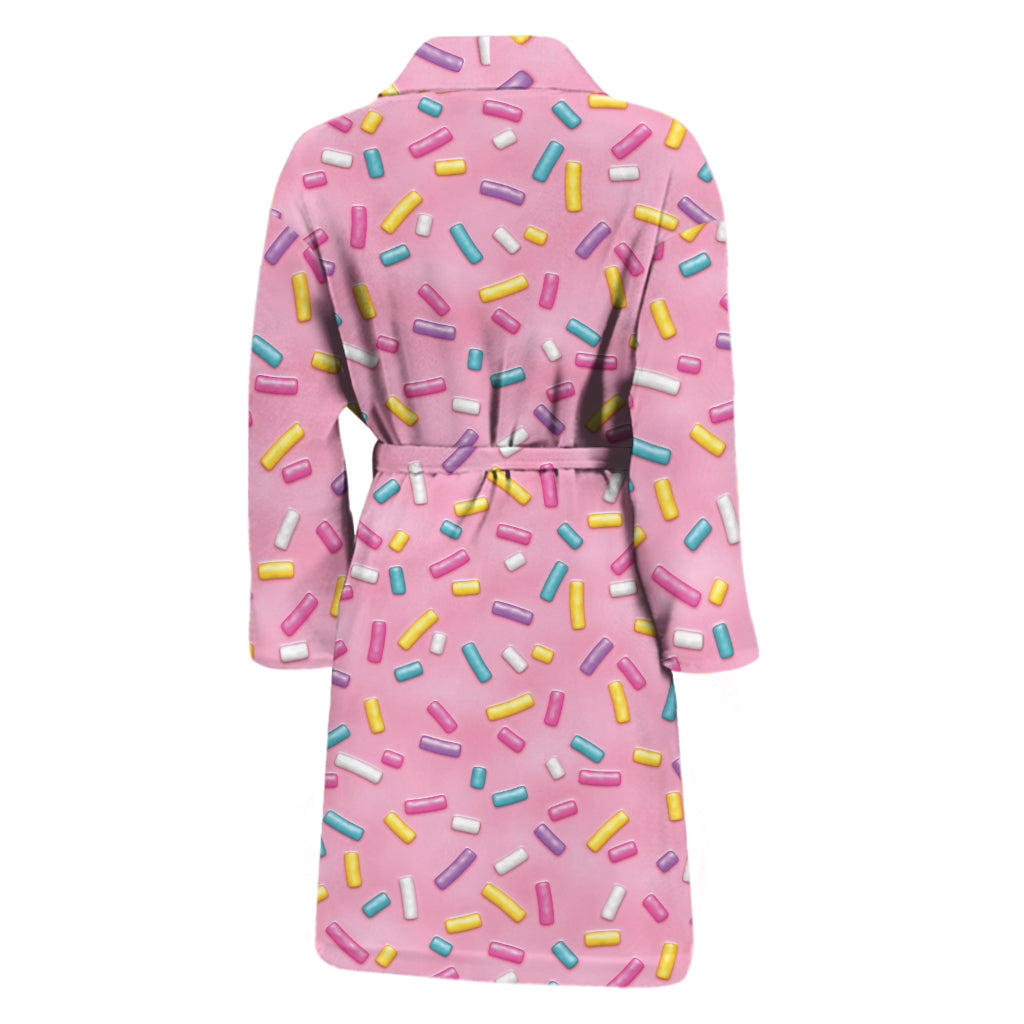 Cute Candy Pattern Print Men's Bathrobe