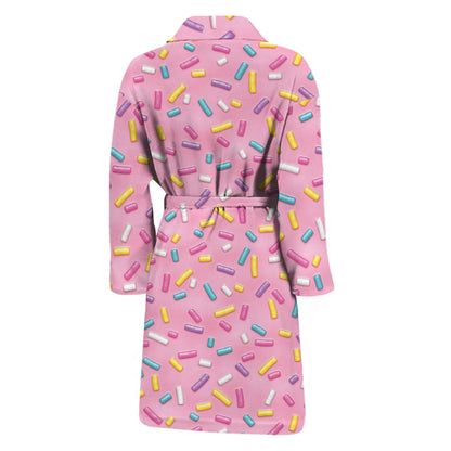 Cute Candy Pattern Print Men's Bathrobe