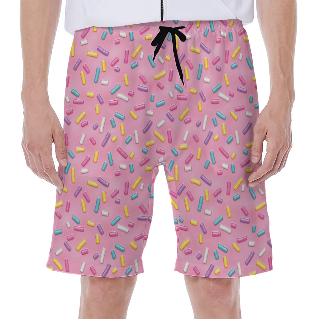 Cute Candy Pattern Print Men's Beach Shorts