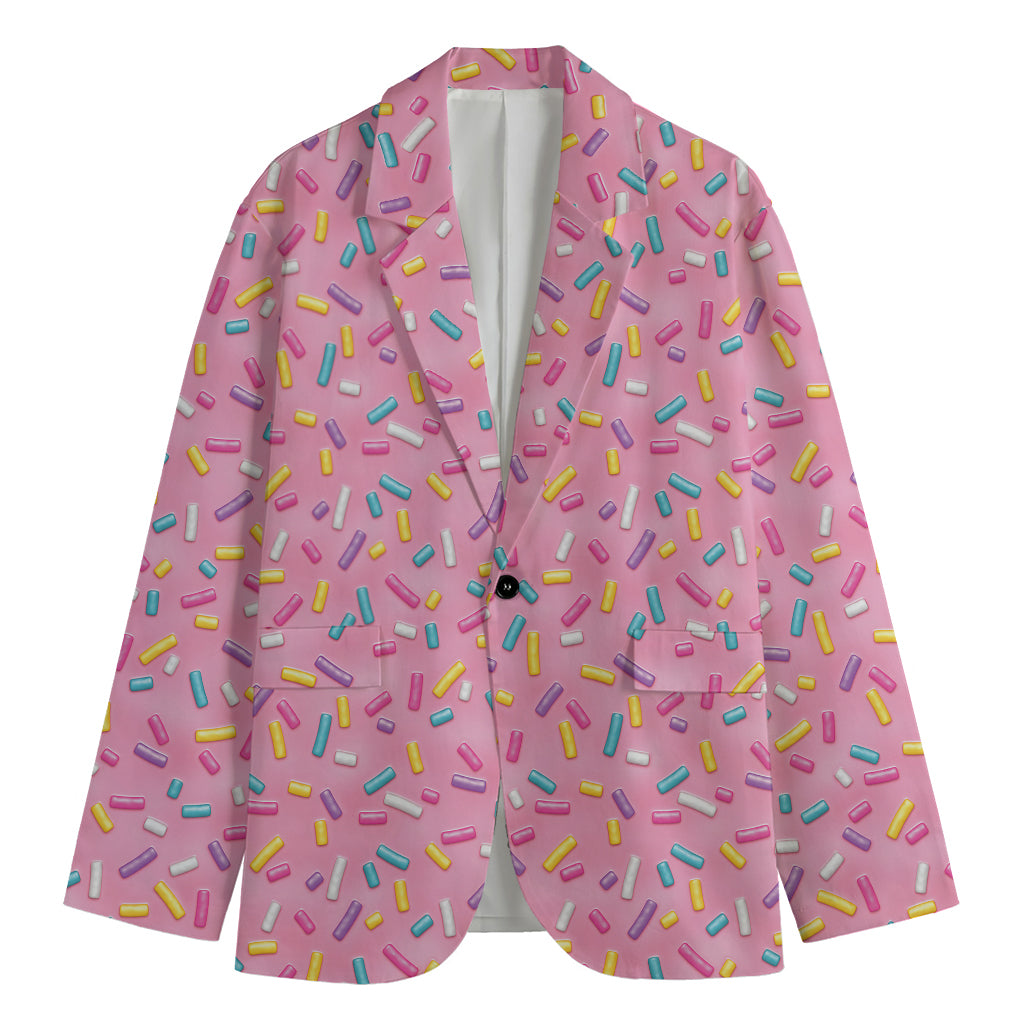 Cute Candy Pattern Print Men's Blazer