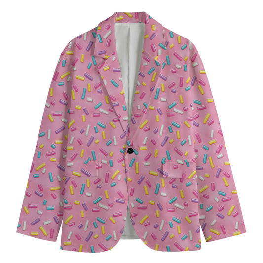 Cute Candy Pattern Print Men's Blazer