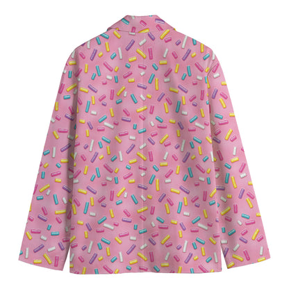 Cute Candy Pattern Print Men's Blazer
