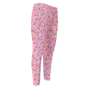 Cute Candy Pattern Print Men's Compression Pants