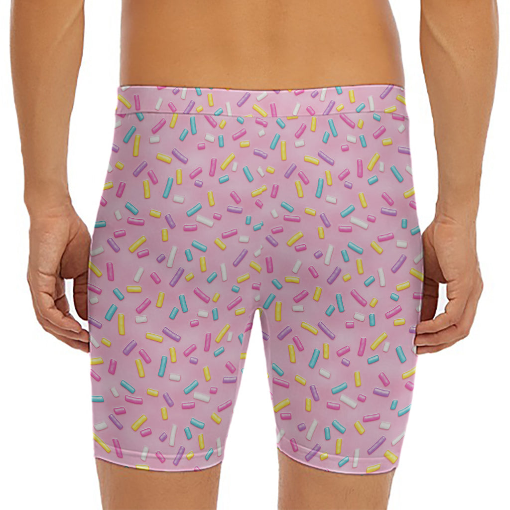 Cute Candy Pattern Print Men's Long Boxer Briefs
