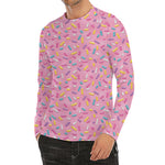 Cute Candy Pattern Print Men's Long Sleeve Rash Guard