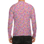 Cute Candy Pattern Print Men's Long Sleeve Rash Guard