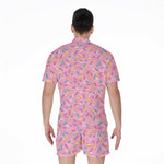 Cute Candy Pattern Print Men's Rompers