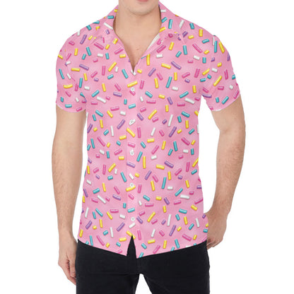Cute Candy Pattern Print Men's Shirt