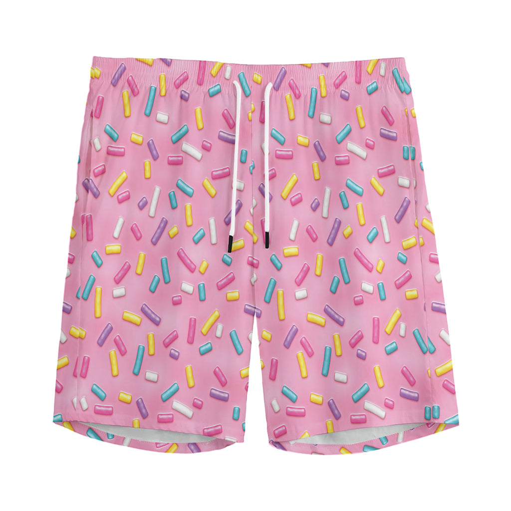 Cute Candy Pattern Print Men's Sports Shorts