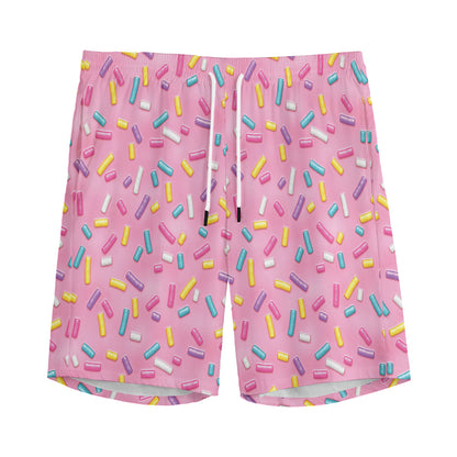 Cute Candy Pattern Print Men's Sports Shorts